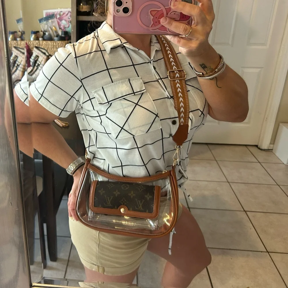 🇺🇸Custom Clear Stadium Bag Adjustable Crossbody Shoulder Purse PVC Concert - Picture 10 of 13